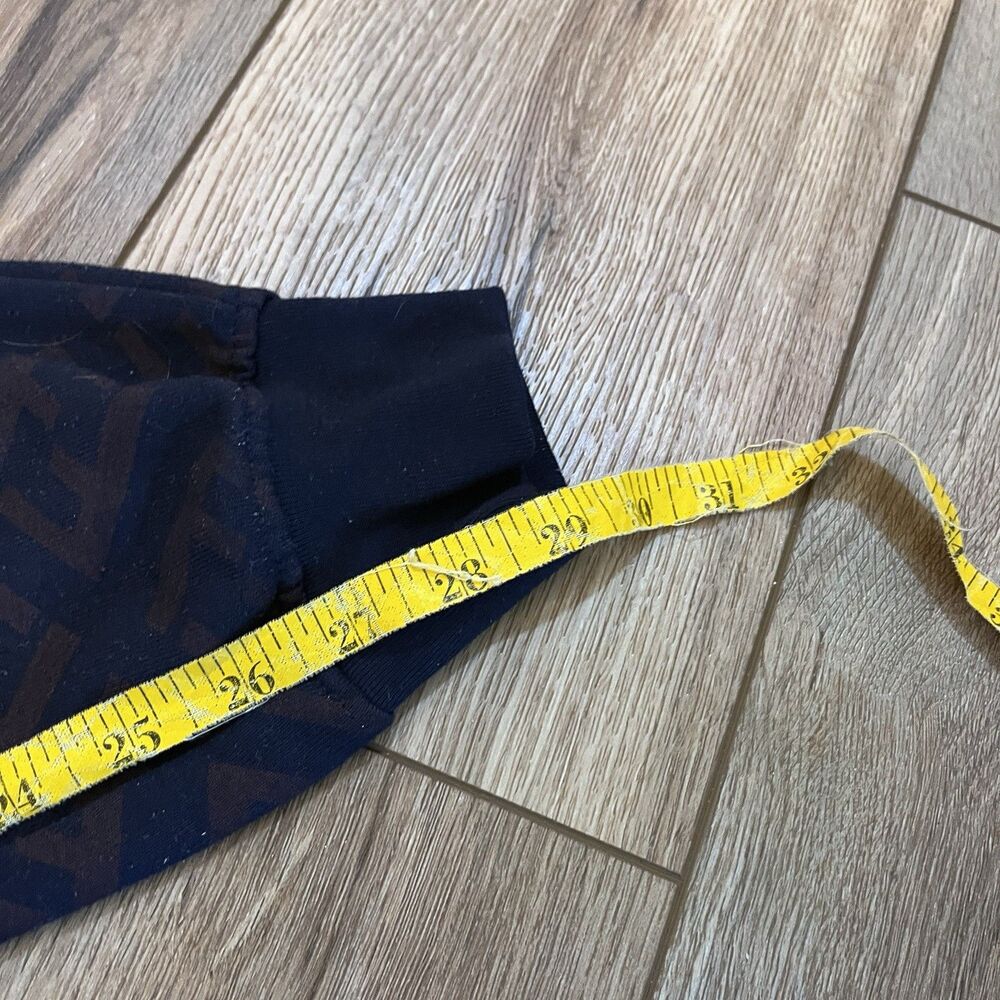 Fendi Roma Navy Blue Joggers Loung Sweatpants Monogram Logo Size S (28x29) - Picture 8 of 9